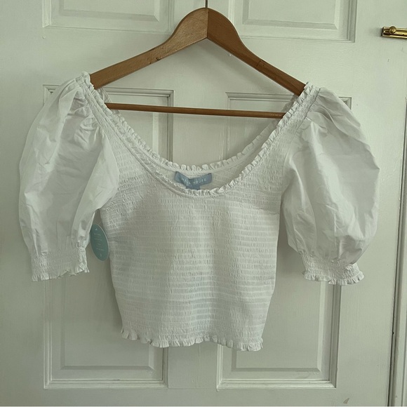 Hill House Tops - Hill House White Puff Sleeve Top